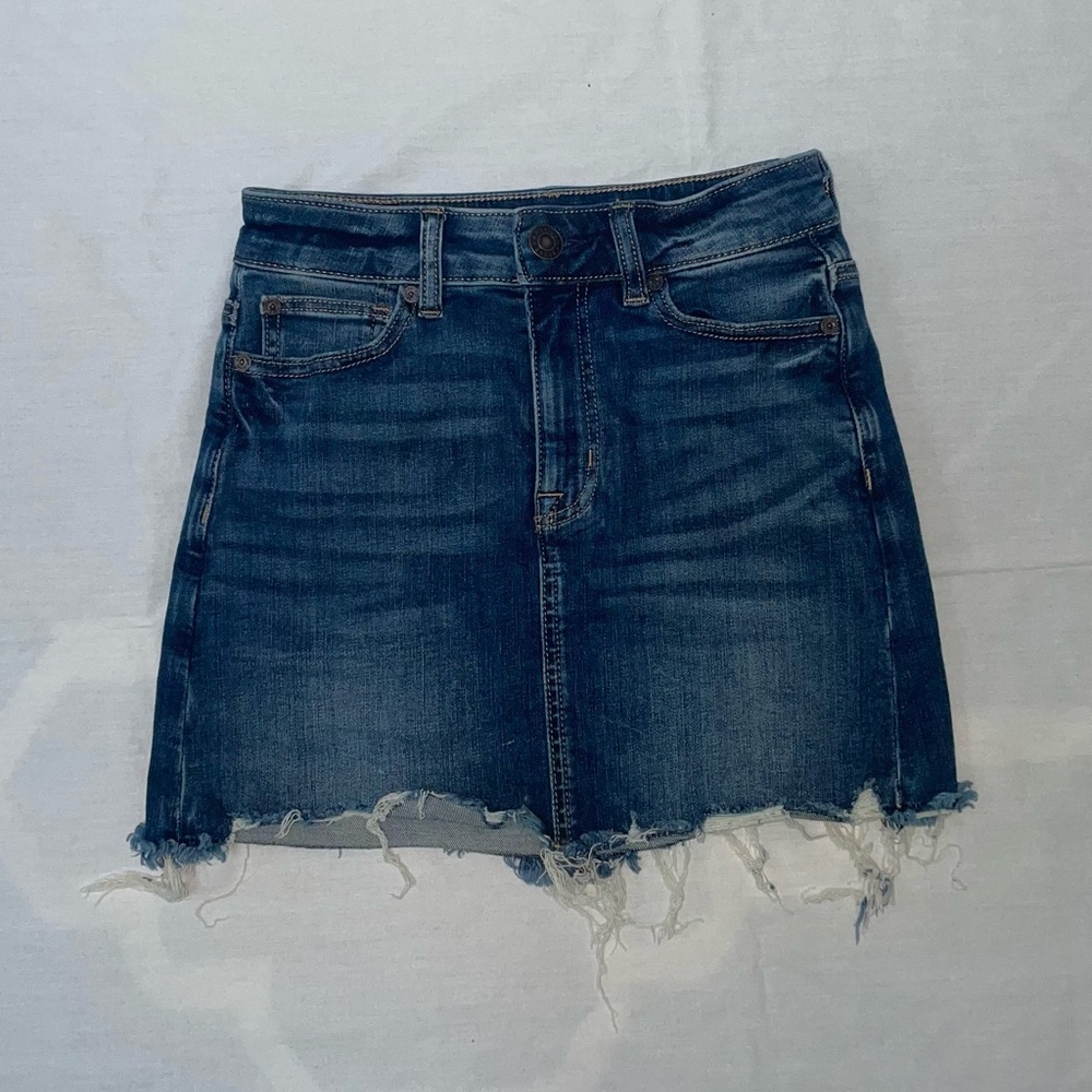 American Eagle Next Level Stretch High Rise Mini Jean Skirt